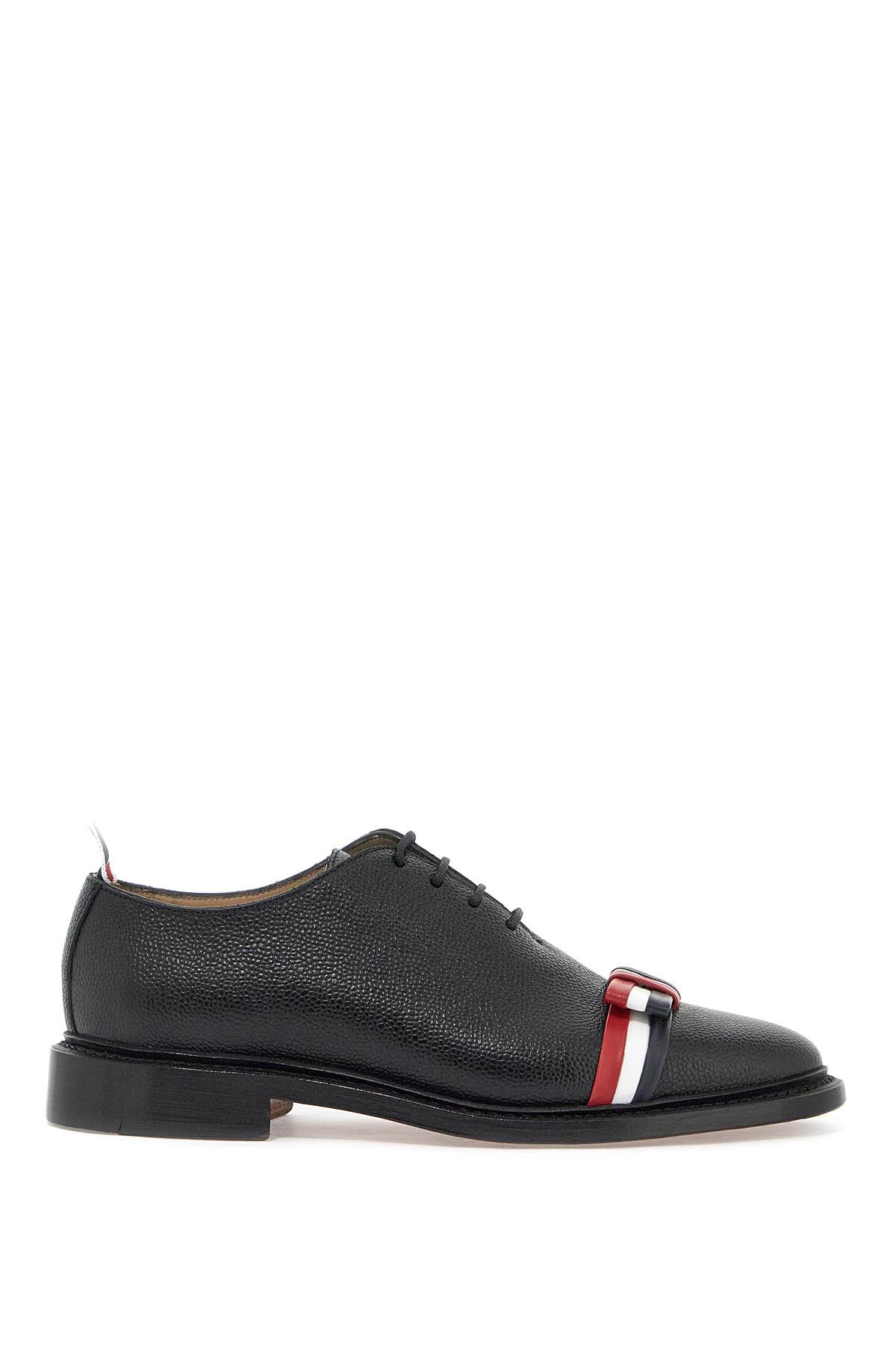 THOM BROWNE Tricolour Lace-Up Moccasin Shoes for Women in Black