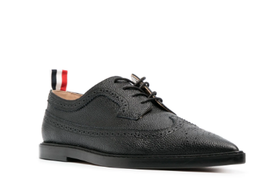 THOM BROWNE Pointed-Toe Leather Brogues for Women