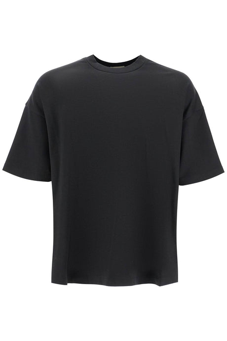 FEAR OF GOD Oversized Crew Neck T-Shirt with Leather Logo - Size L