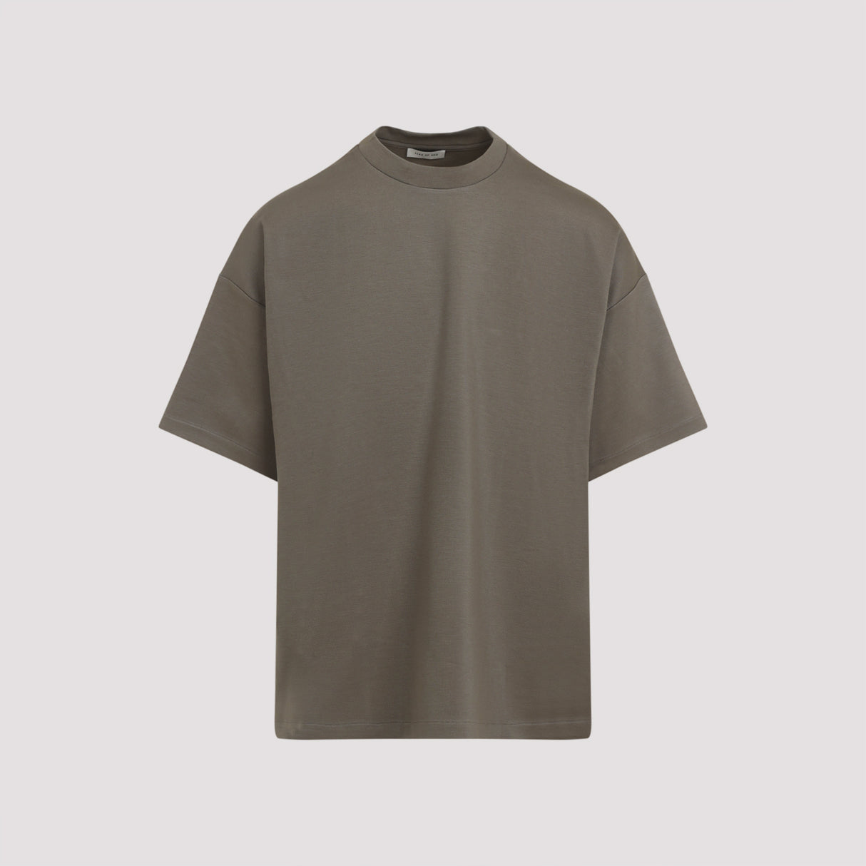 FEAR OF GOD Oversized Crew Neck T-Shirt with Leather Logo - Size L