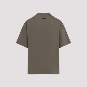 FEAR OF GOD Oversized Crew Neck T-Shirt with Leather Logo - Size L