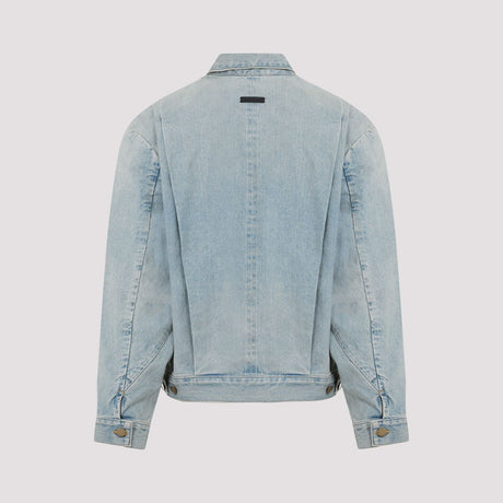 FEAR OF GOD Men's Vintage Wash Denim Jacket - Boxy Fit, Size-L