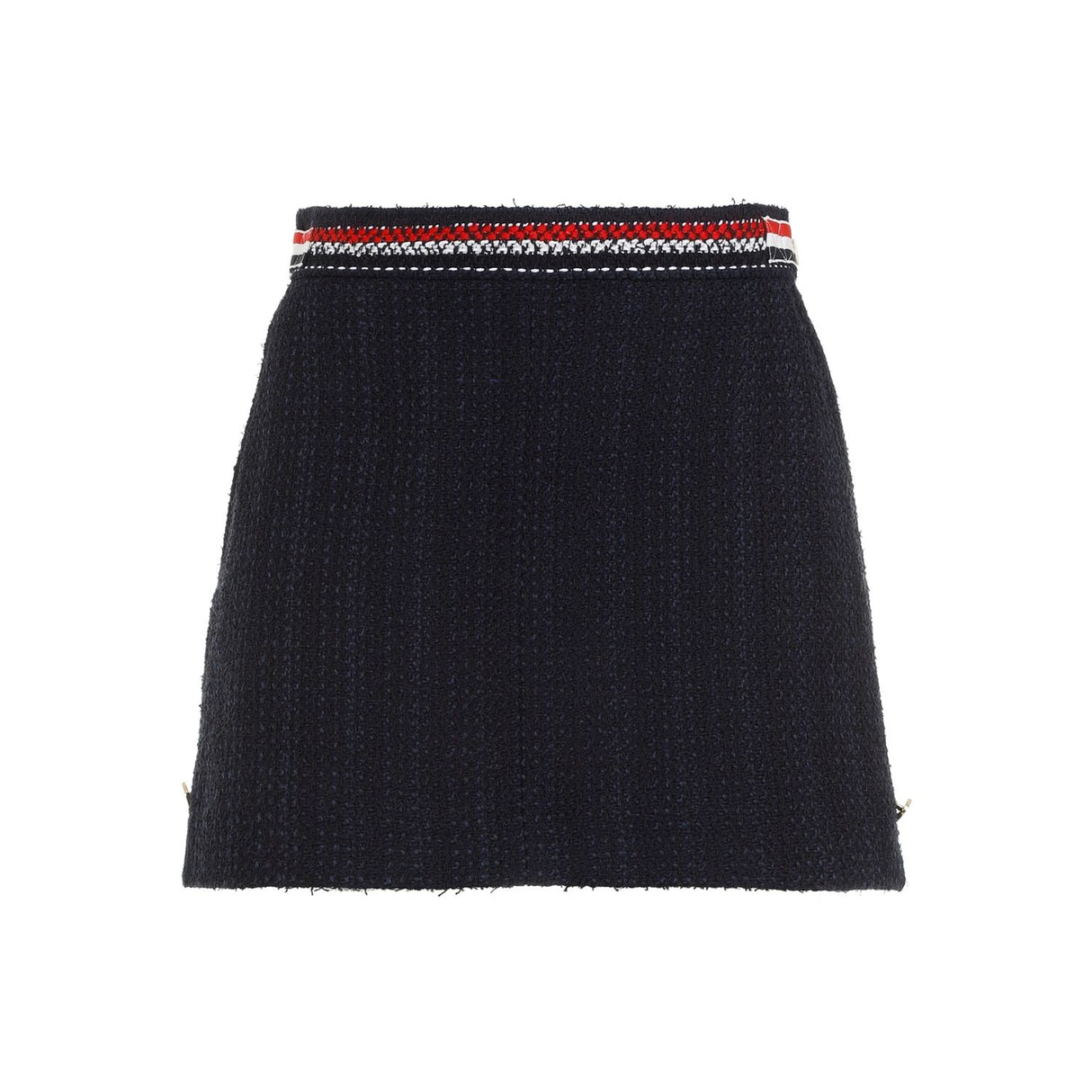 THOM BROWNE Elegant Thigh-Length Side Tab Skirt