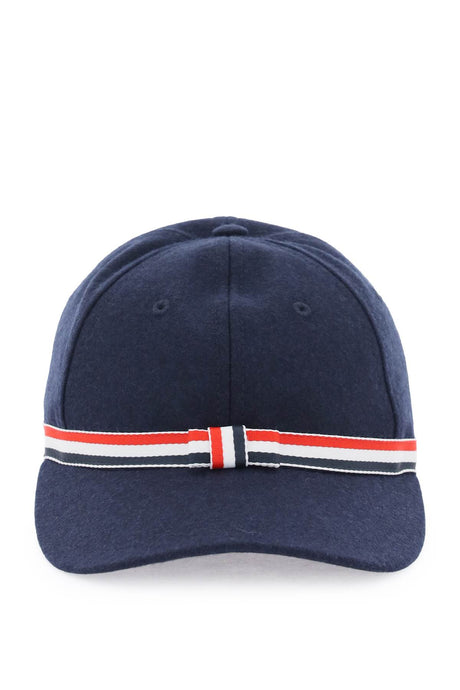 THOM BROWNE Wool Flannel Bow Baseball Cap for Women