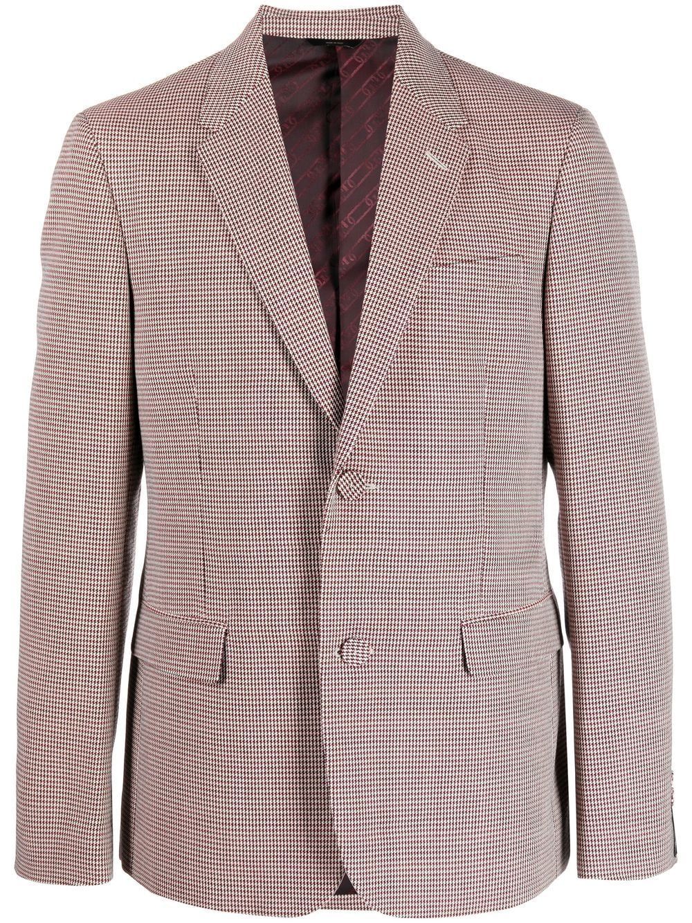 FENDI Men's Pied de Poule Jacket in Naturale and Rosso for FW23