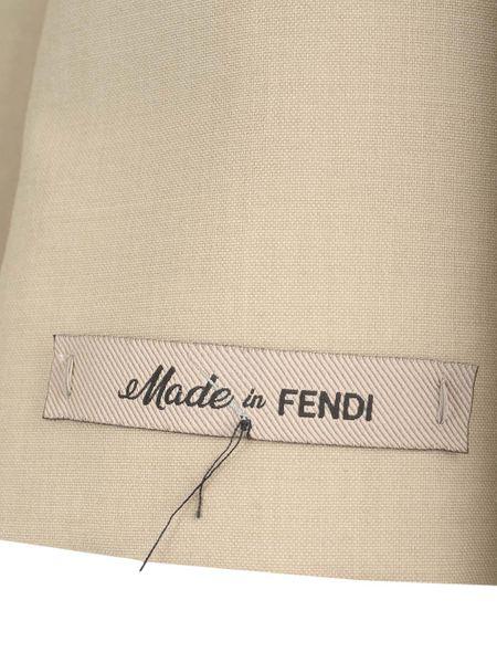 Men's Beige Single-Breasted Two-Button Blazer by FENDI SS24