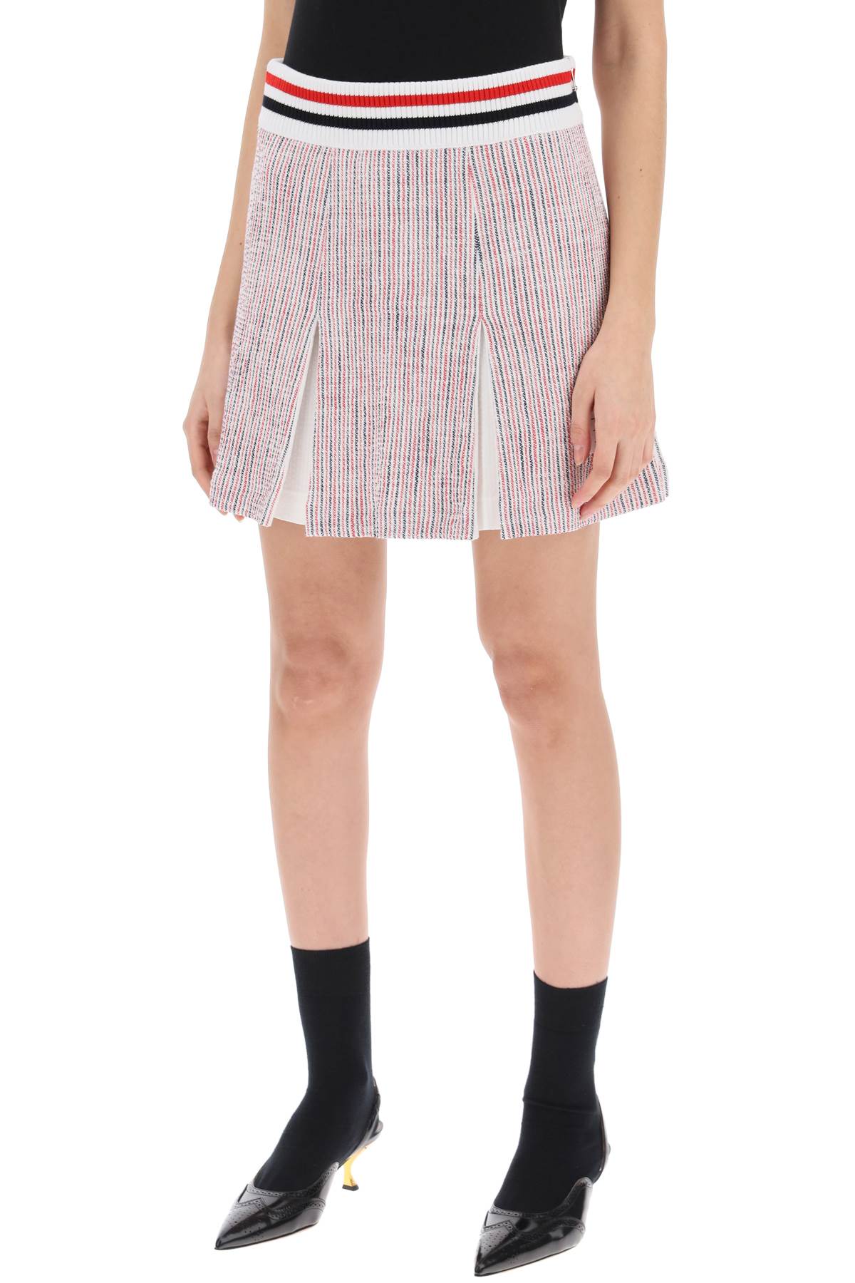 THOM BROWNE Chic Mini Box Pleated Skirt for Women