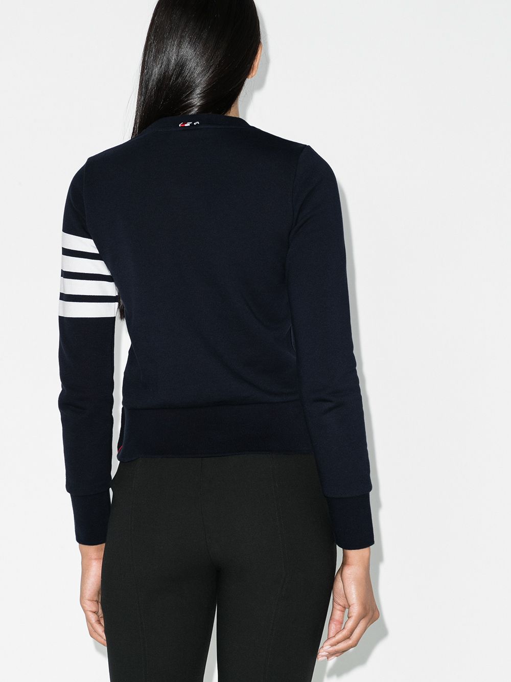 THOM BROWNE Four-Bar Stripe Cotton Sweatshirt for Women from FW23 Collection