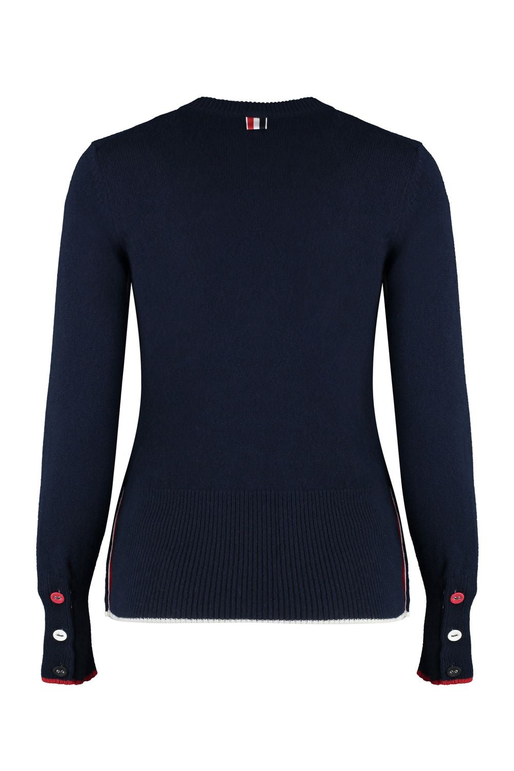 THOM BROWNE Elegant Tri-Color Crew Neck Sweater