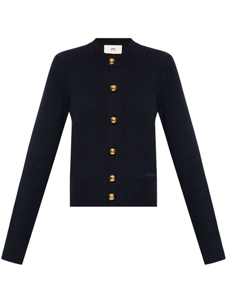 AMI PARIS Chic Women's Cardigan with Elegant Golden Buttons