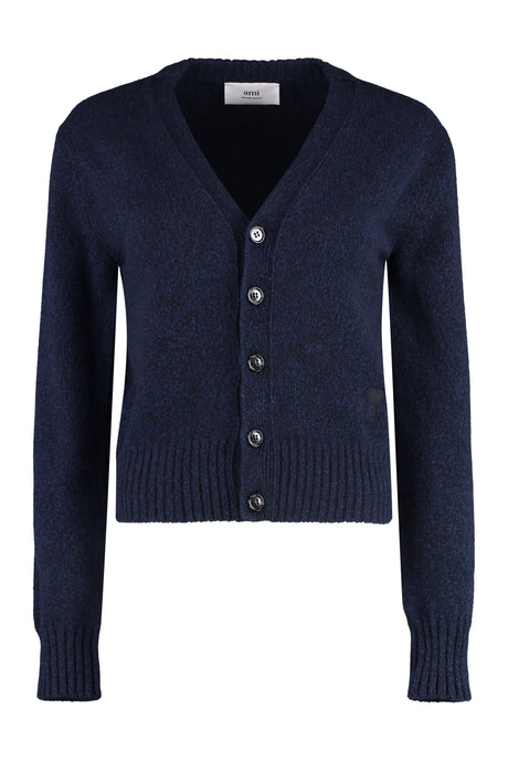 AMI PARIS Luxury Cashmere-Wool Blend Cardigan