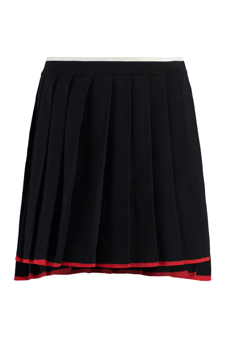 THOM BROWNE Blue Asymmetric Knit Mini Skirt for Women