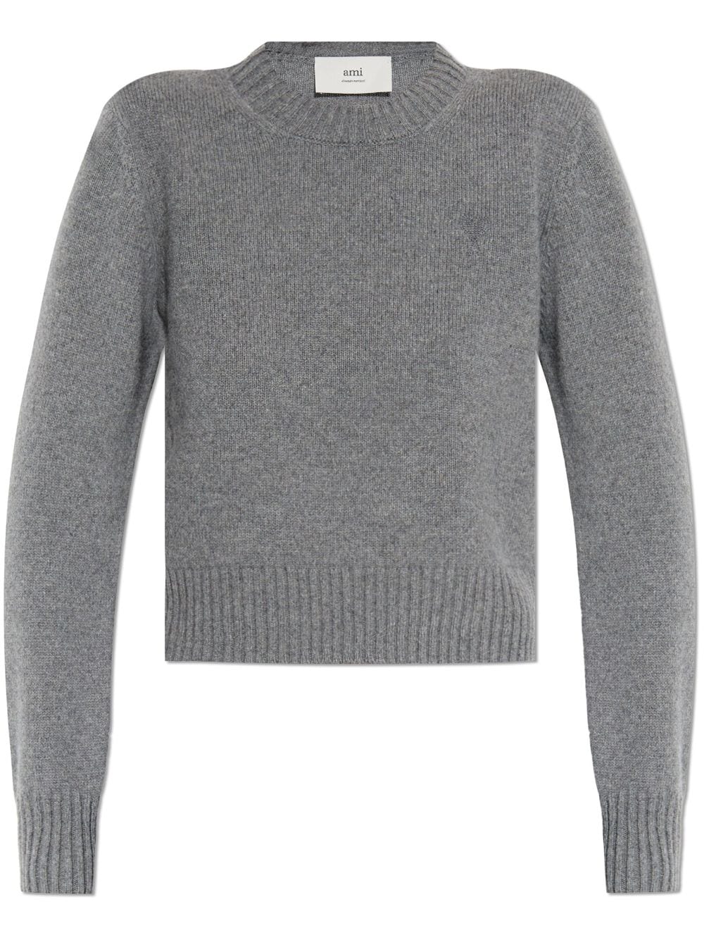 AMI PARIS Heart Motif Cashmere-Blend Sweater