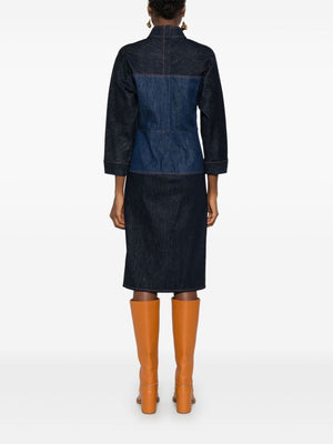 FENDI Bicolor Denim Midi Dress for Women