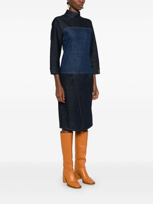 FENDI Bicolor Denim Midi Dress for Women