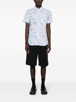 COMME DES GARÇONS Men's Printed Blue Cotton Shirt for SS24