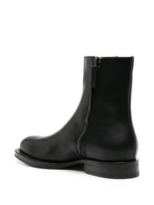 LANVIN Sleek Black Zipped Boots for Men