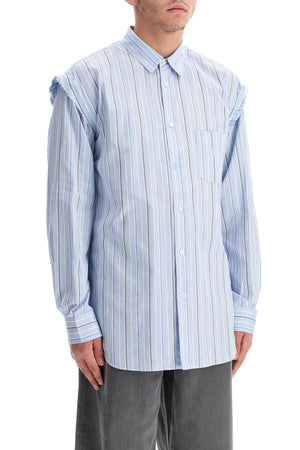 COMME DES GARÇONS SHIRT Slim Fit Striped Shirt with Pocket - Size L