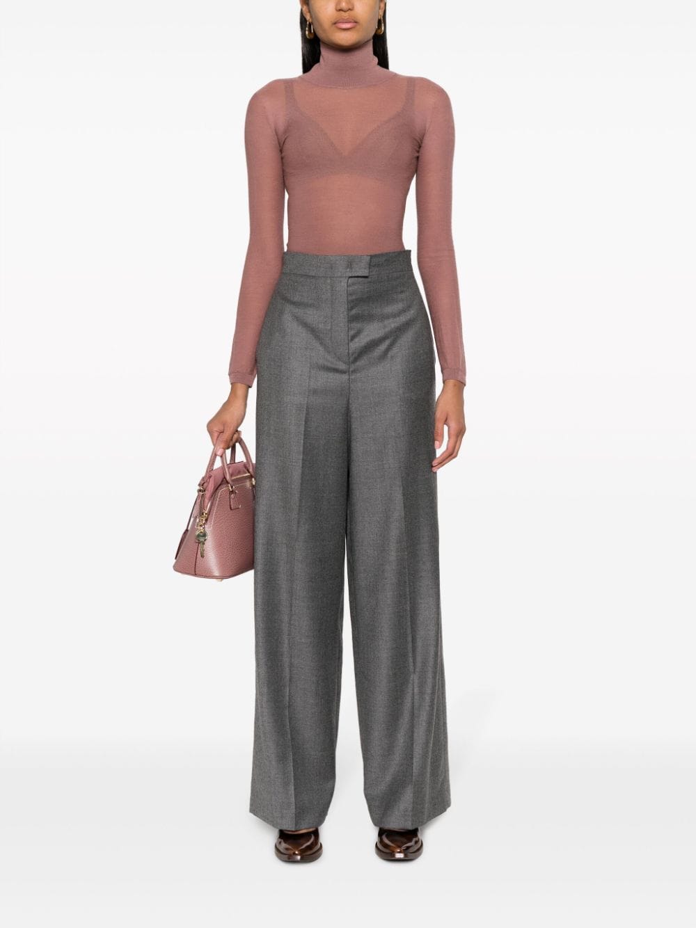 FENDI Sleek and Chic: Grey Straight Pants for Women