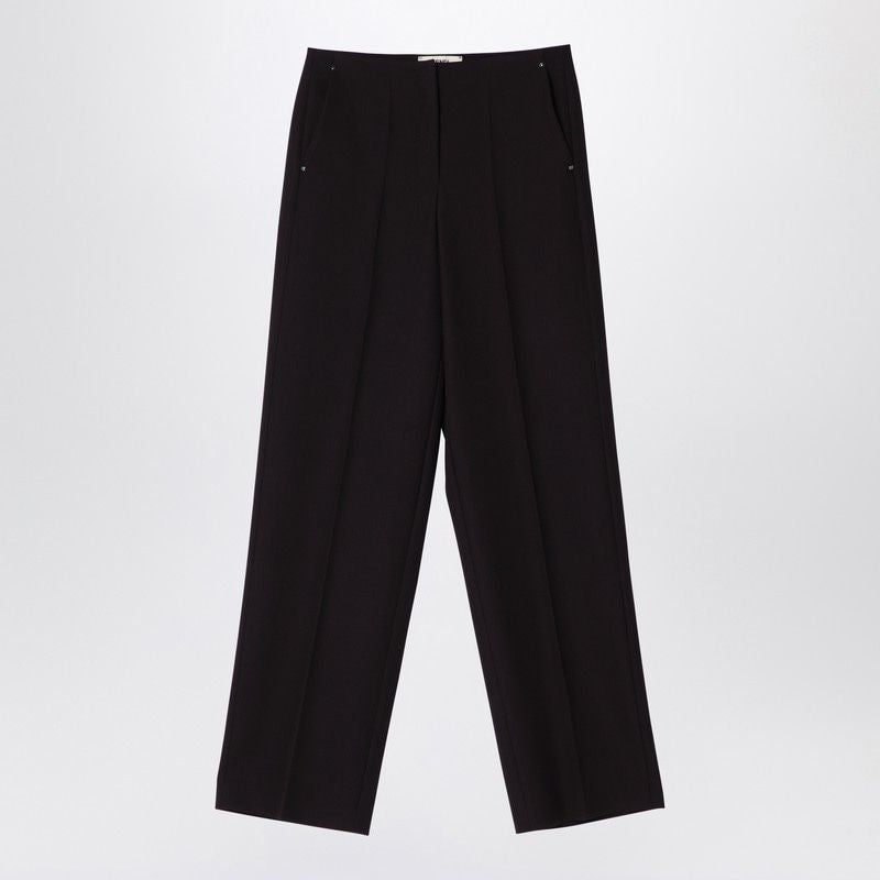 FENDI Tailored Dark Purple Wool Trousers for Women