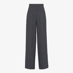 FENDI Wide Striped Anthracite Women's Pants