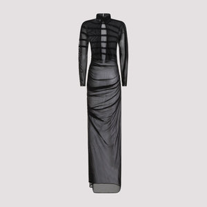 JEAN PAUL GAULTIER Elegant Turtleneck Mini Dress with Flocked Detail