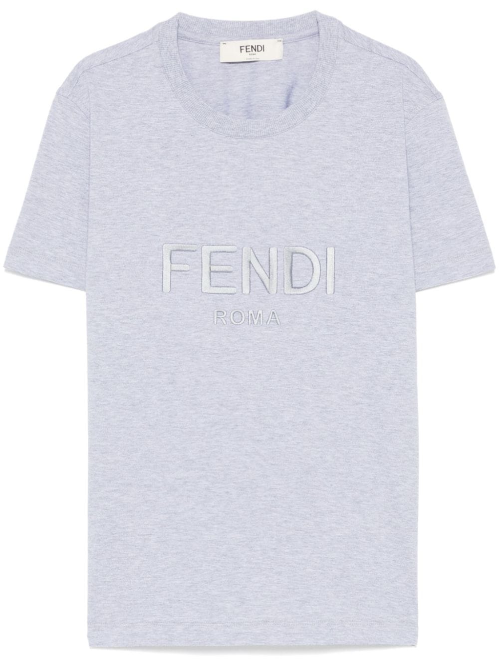 FENDI Heather Grey Cotton Mélange T-Shirt - Women's