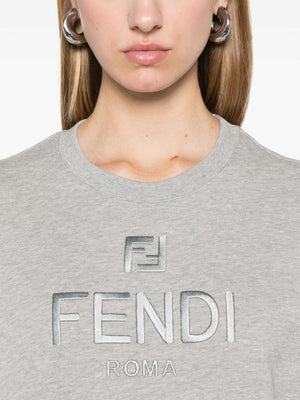 FENDI Cropped Logo Cotton Sweatshirt for Women