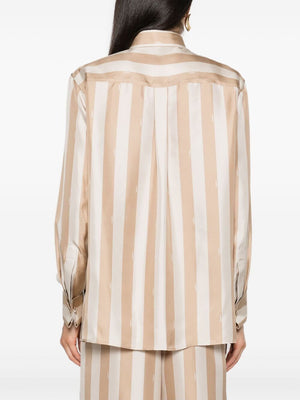 FENDI Elegant Striped Silk Blouse