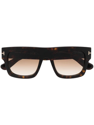 TOM FORD Men's Dark Havana Acetate Sunglasses with Gradient Brown Lenses for FW24