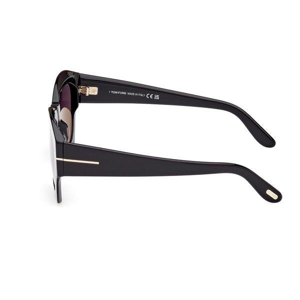 TOM FORD Guilliana Shiny Black Smoke Sunglasses