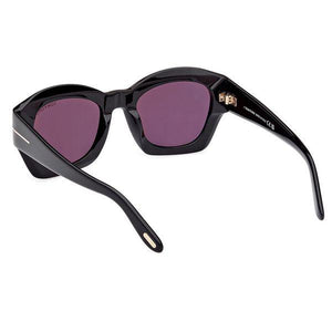 TOM FORD Guilliana Shiny Black Smoke Sunglasses