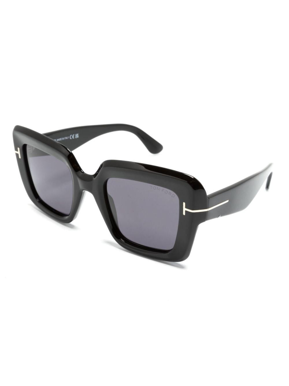 TOM FORD Trendy Men's Shiny Black and Smoke Acetate Sunglasses for FW24