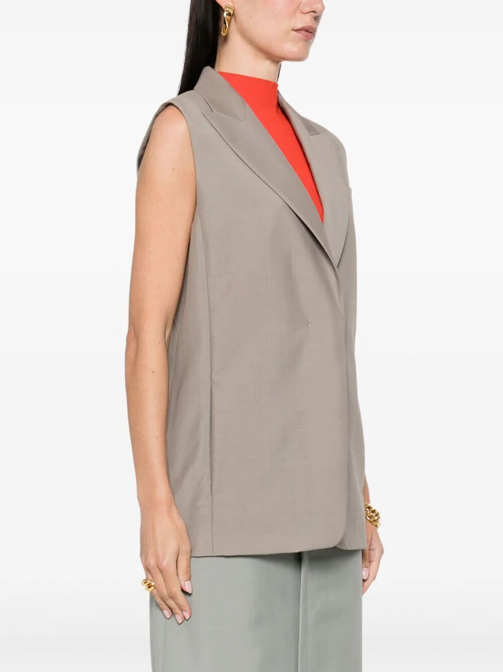 FENDI Embroidered Logo Mohair Wool Vest for Women