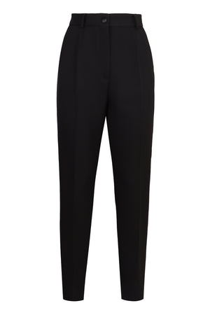 DOLCE & GABBANA Stretch Gabardine Trousers with Satin Details