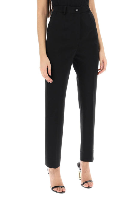 DOLCE & GABBANA High-Waisted Black Cigarette Pants - SS24 Collection