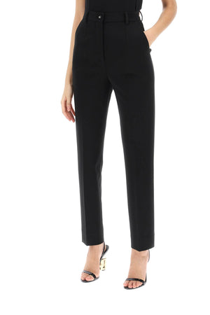 DOLCE & GABBANA High-Waisted Black Cigarette Pants - SS24 Collection