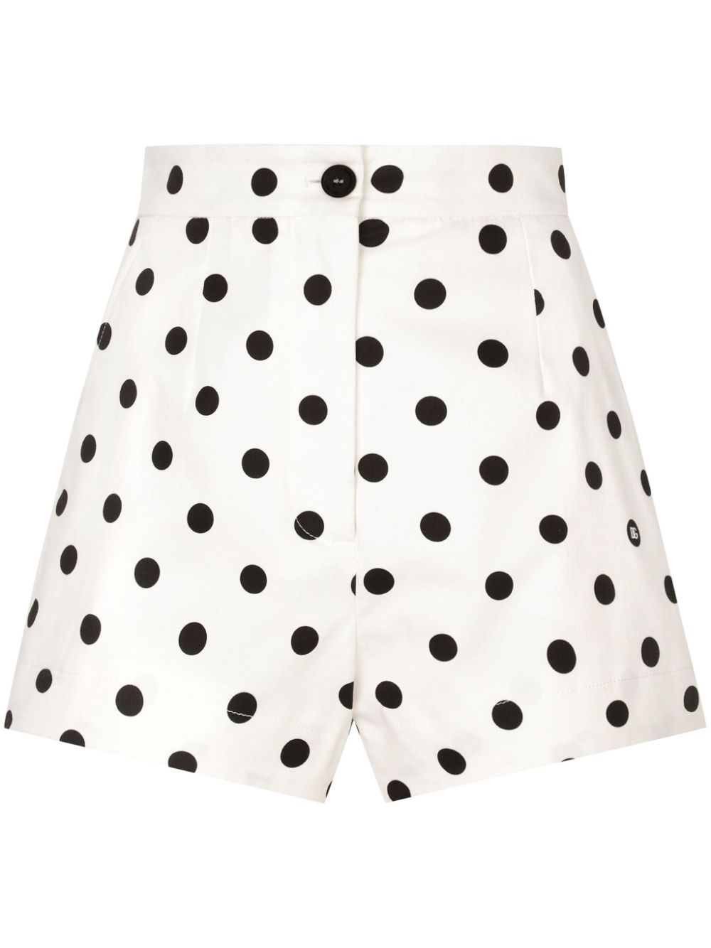 DOLCE & GABBANA Polka Dot Cotton Mini Shorts