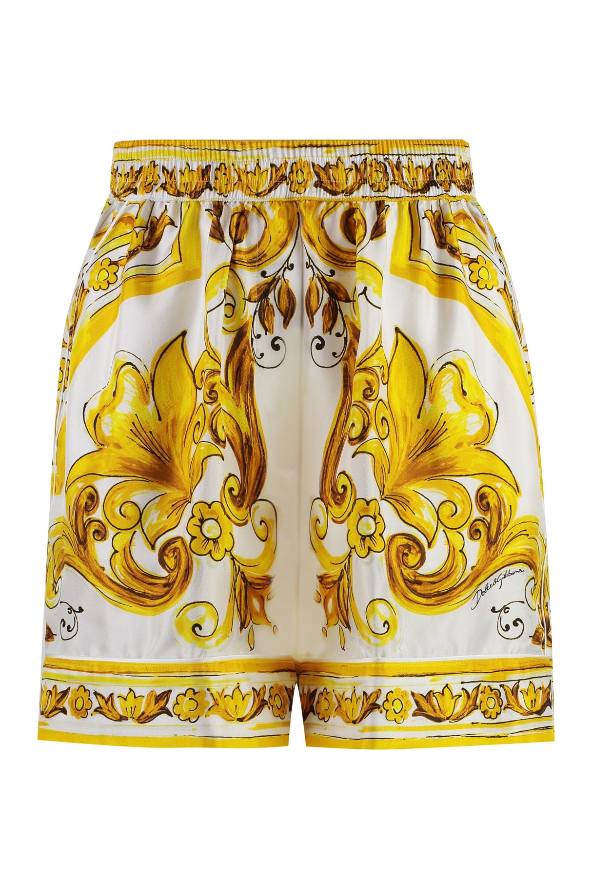 DOLCE & GABBANA Majestic Maiolica Silk Shorts