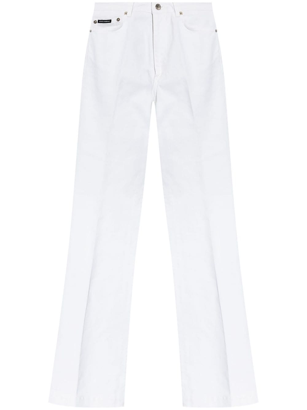 DOLCE & GABBANA Elegant White Flared Jeans