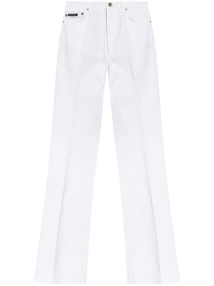 DOLCE & GABBANA Elegant White Flared Jeans