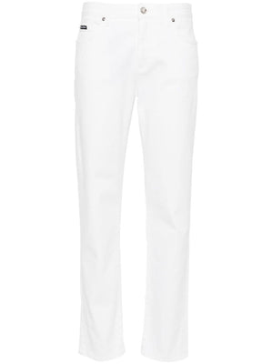 DOLCE & GABBANA SS24 Women's Cotton Blend Pants in Neutral Color