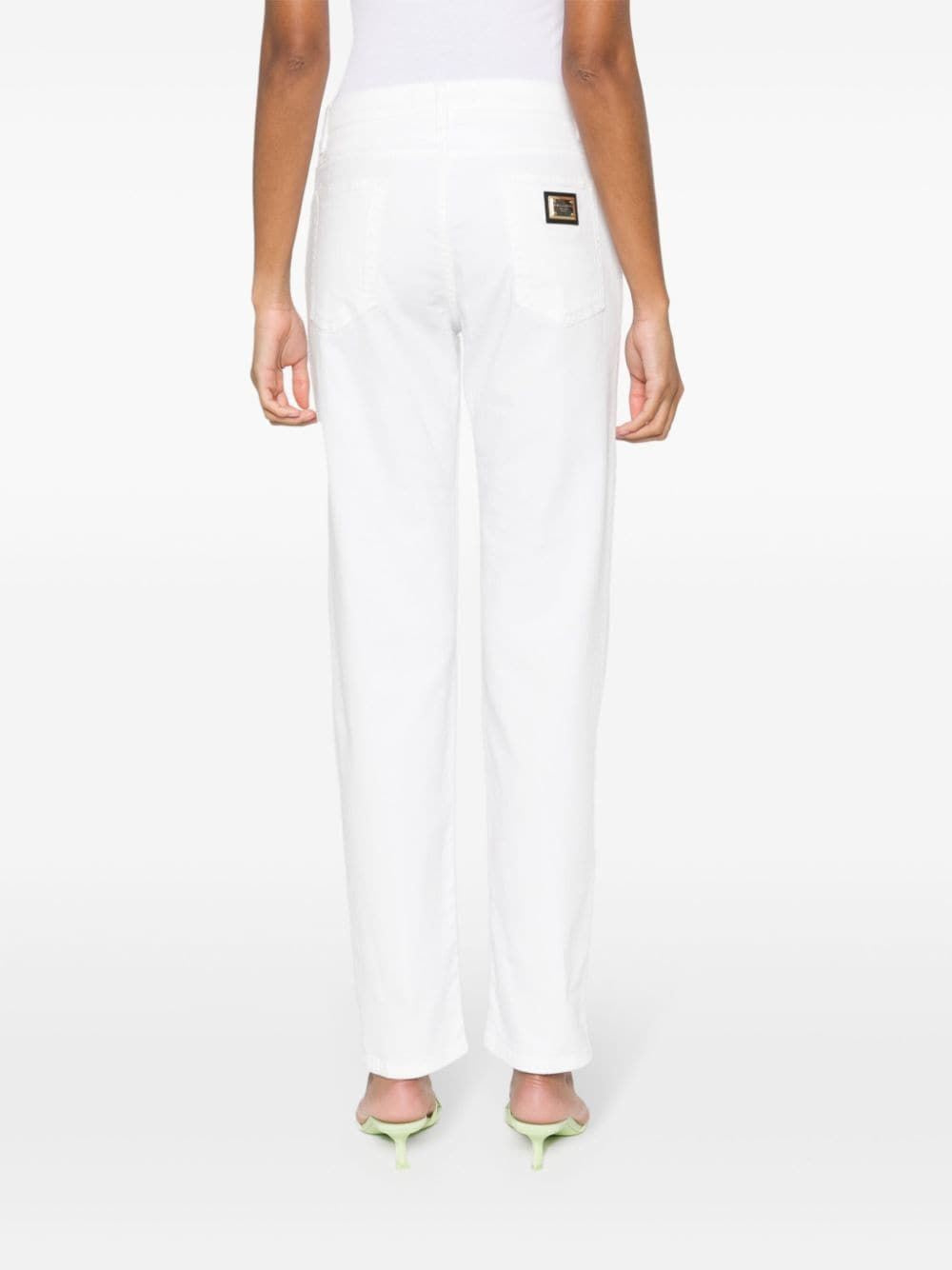 DOLCE & GABBANA SS24 Women's Cotton Blend Pants in Neutral Color