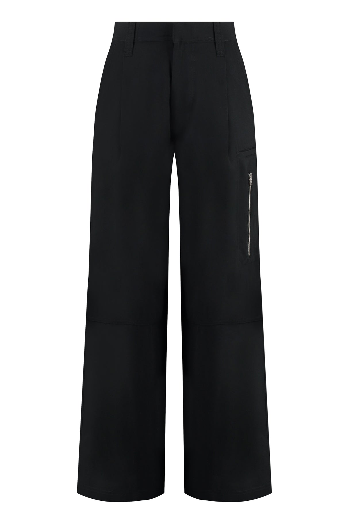 AMI PARIS Black Multi-Pocket Crepe Trousers for Women