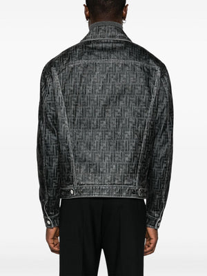 FENDI Men's FF Motif Denim Jacket - Stylish Outerwear for FW24