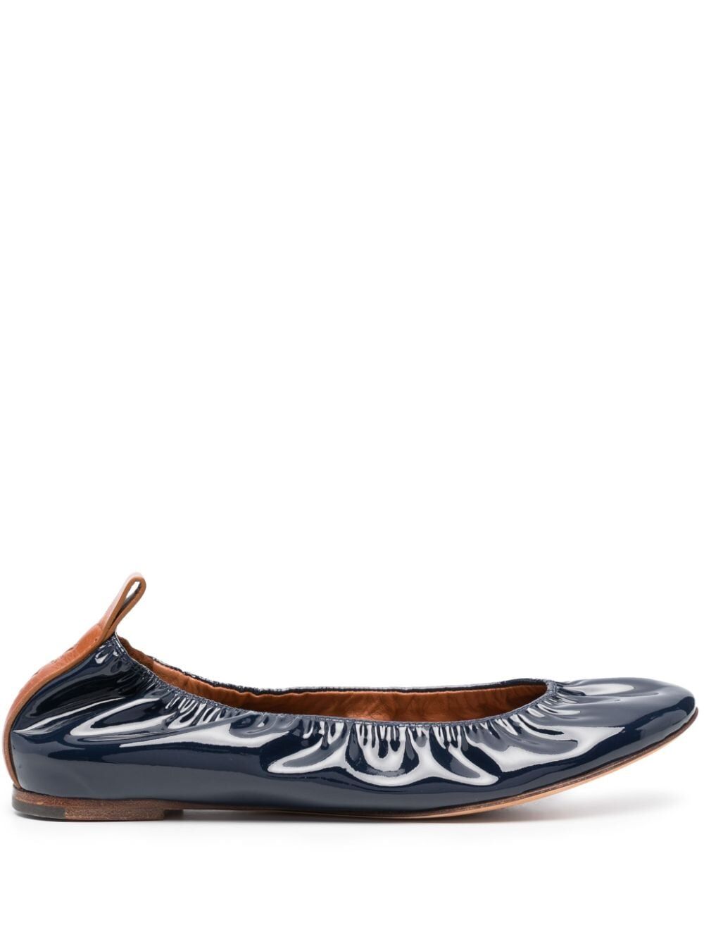 LANVIN Light Blue Patent Leather Ballerina Flats for Women