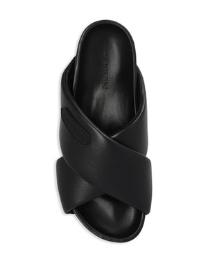 LANVIN Chic Criss Cross Sandals in Black