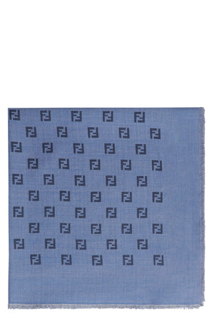 FENDI Luxury Wool-Silk Blend Scarf 135x135 cm