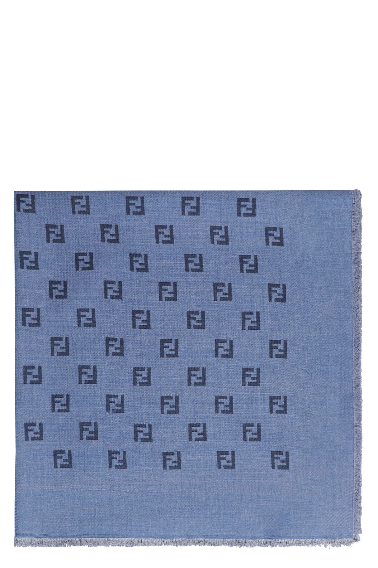 FENDI Luxury Wool-Silk Blend Scarf 135x135 cm