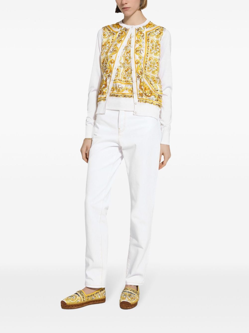 DOLCE & GABBANA Sunlit Majolica Silk Cardigan